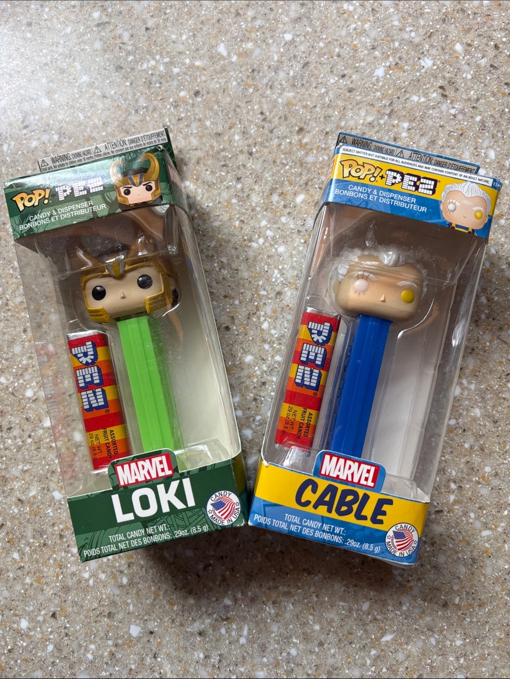 Limited Edition Funko Pop+Pez Candy Dispensers Marvel Cable and Loki Brand New